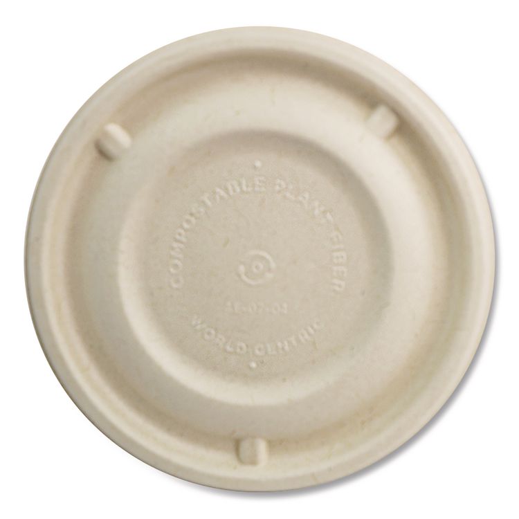 World Centric Fiber Lids for Bowls, 4.7" Diameter, Natural, Paper, 500/Carton (WORBBLSC12NLF)