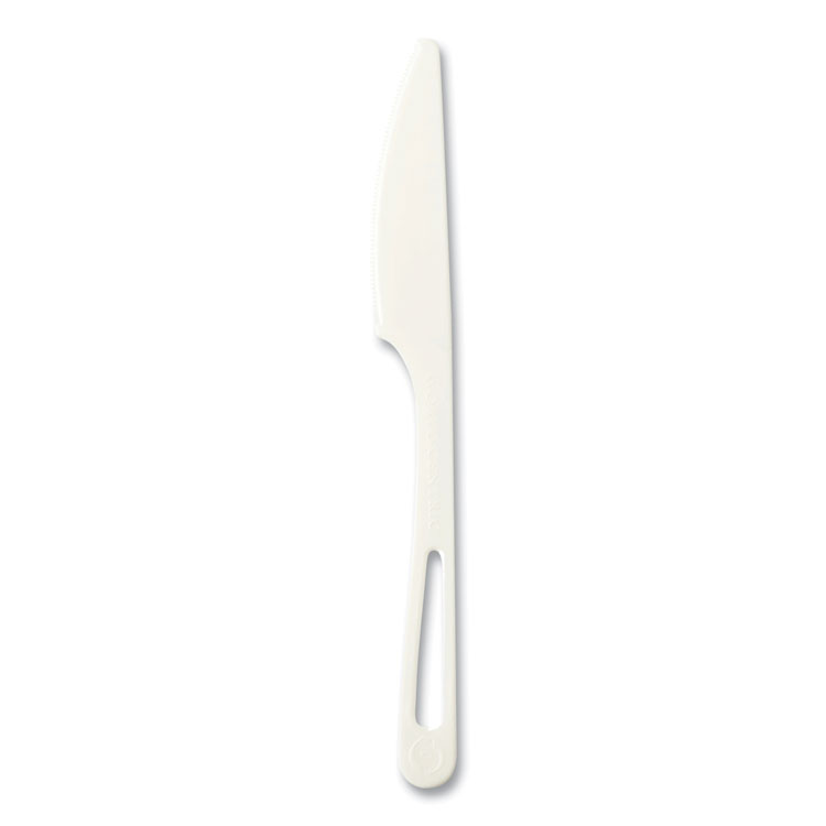World Centric Cutlery Dispenser Refills, Knife, Plastic, White, 100/Bag, 10 Bags/Carton (WORKNPS6DP)