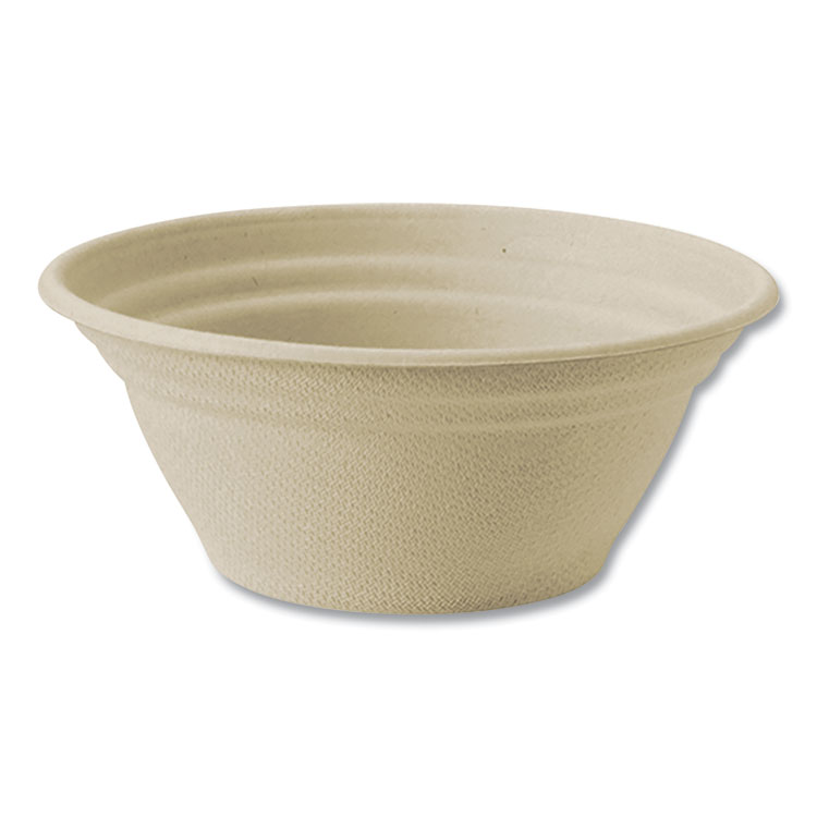 World Centric Fiber Bowls, 8 oz, 4.5" Diameter x 1.8" h, Natural, Paper, 1,000/Carton (WORBBSC8NLFP)