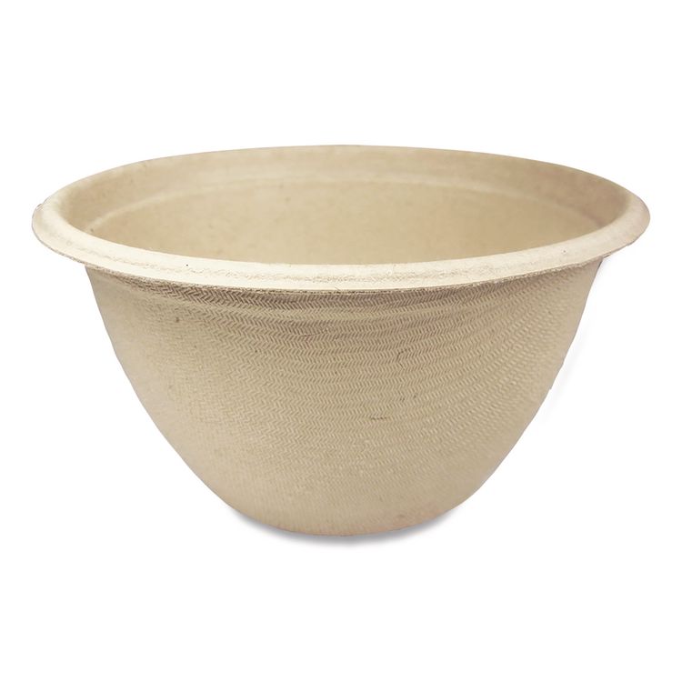 World Centric Fiber Bowls, 12 oz, 4.5" Diameter x 2.5" h, Natural, Paper, 500/Carton (WORBBSC12NLFP)