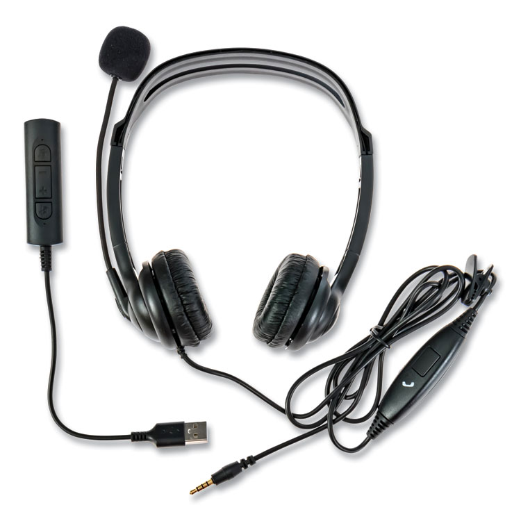 Spracht ZuM3500 Binaural Over The Head USB Headset, Black (SPTZUM3500)