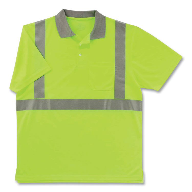 ergodyne GloWear 8295 Class 2 Hi-Vis Polo Shirt, 4X-Large, Lime (EGO21648)