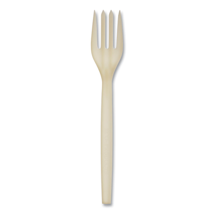 WNA EcoSense Renewable Plant Starch Cutlery, Fork, Plastic, Cream, 50/Pack (WNAEPS002PK)