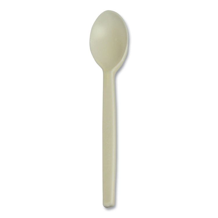 WNA EcoSense Renewable Plant Starch Cutlery, Spoon, Plastic, Cream, 50/Pack (WNAEPS003PK)