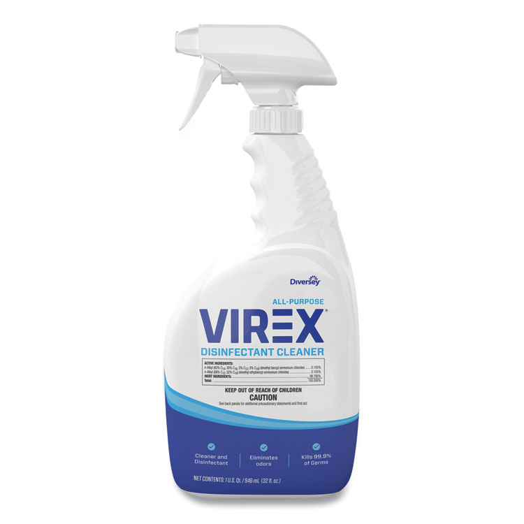 Diversey Virex All-Purpose Disinfectant Cleaner, Citrus Scent, 32 oz Spray Bottle, 8/Carton (DVOCBD540533)