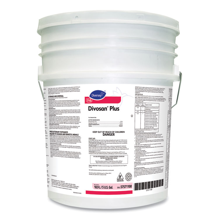 Diversey Divosan Plus Spectrum Sanitizer, 5 gal Pail (DVO57571100)