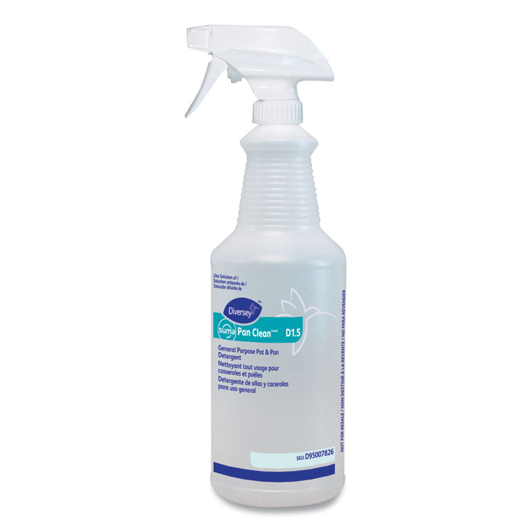 Diversey Pan Clean Spray Bottle, 32 oz, Clear, 12/Carton (DVOD95007826)