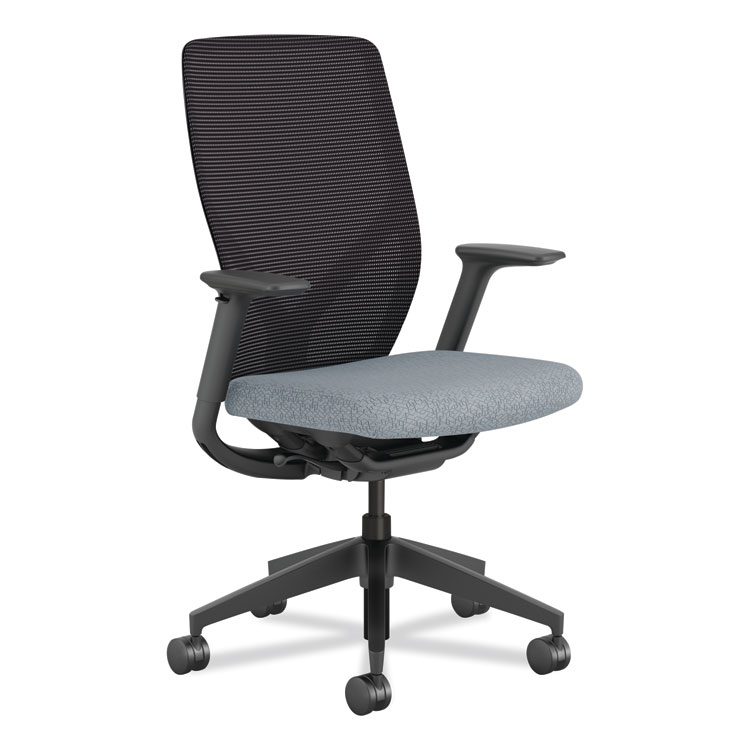HON Flexion Mesh Back Task Chair, Supports Up to 300 lb, 14.81" to 19.7" Seat Height, Black/Basalt (HONFXTSAMAX25NL)