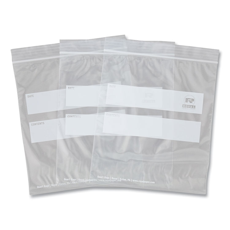 AmerCareRoyal Zipper Bags, Quart, 7" x 7.99", Clear, 500/Carton (RPPZBQ78)