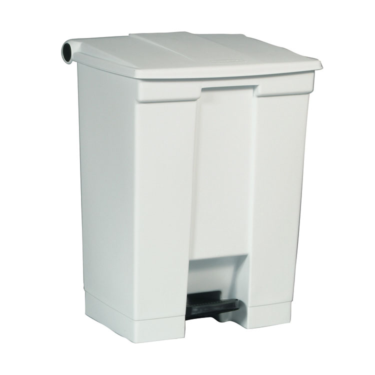 Rubbermaid Commercial Legacy Step-On Receptacle, 18 gal, Plastic, White (RCPFG614500WHT)