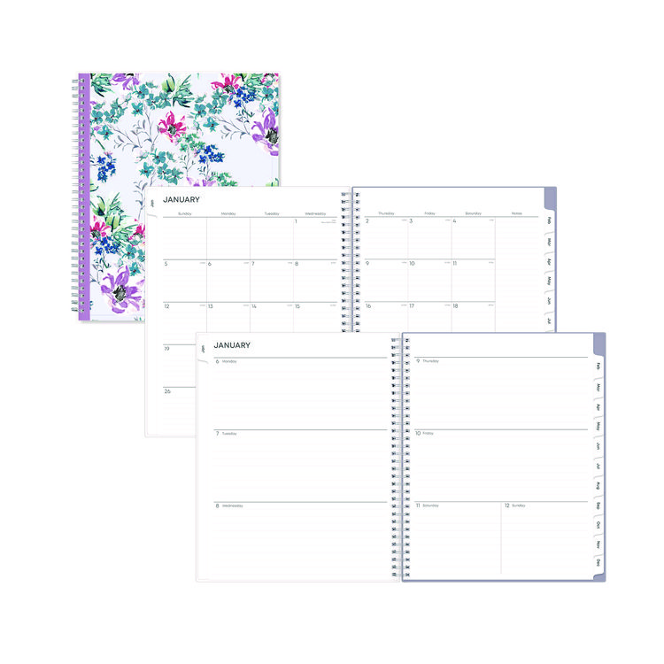 Blue Sky Laila Create-Your-Own Cover Weekly/Monthly Planner, Wildflower Artwork, 11 x 8.5, Purple/Blue/Pink, 12-Month (Jan-Dec): 2026 (BLS137273)