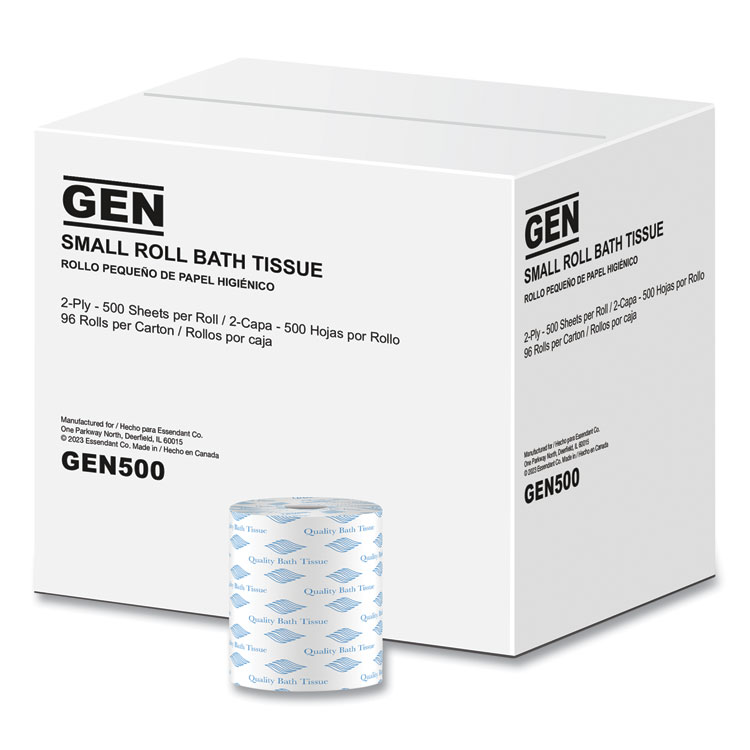 GEN Bath Tissue, Septic Safe, 2-Ply, White, 500 Sheets/Roll, 96 Rolls/Carton (GEN500)