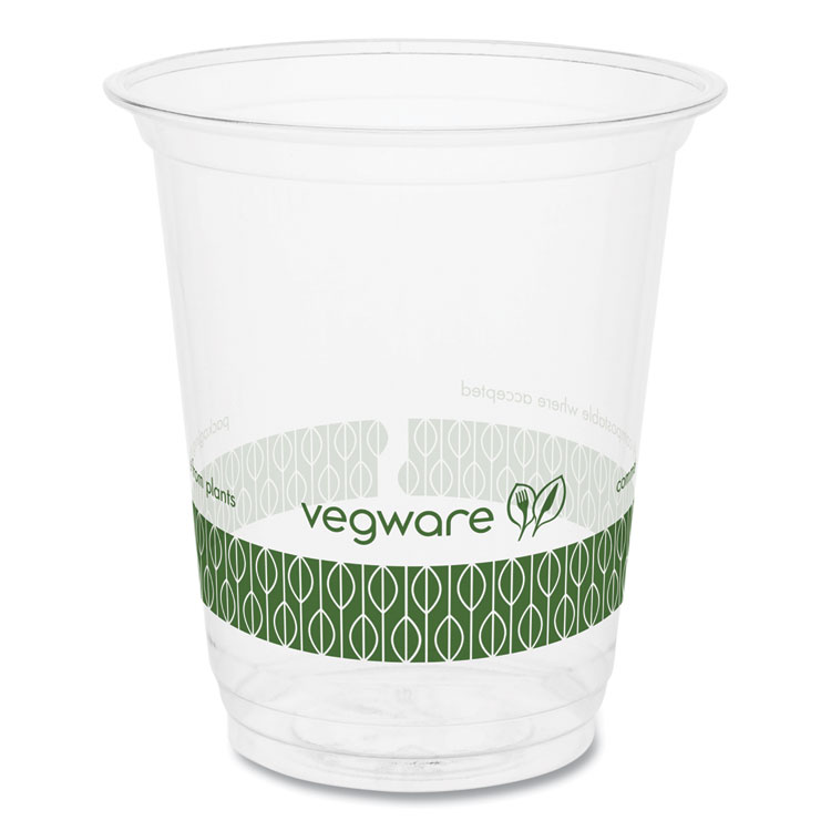 Vegware 76-Series Cold Cup, 7 oz, Plastic, Clear/Green, 1,000/Carton (VEGR200G)