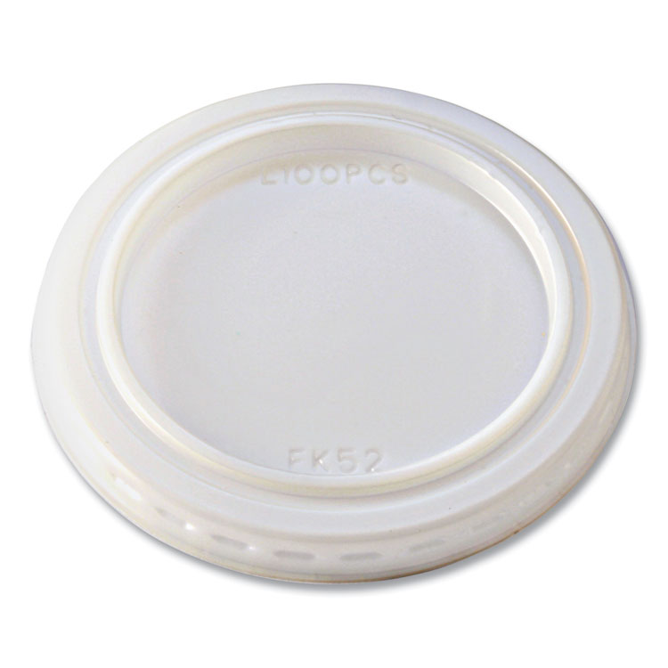Fabri-Kal Portion Cup Lids, Fits 1 oz Squat Portion Cups, Plastic, Clear, 125/Sleeve, 20 Sleeves/Carton (FABL100PCS)