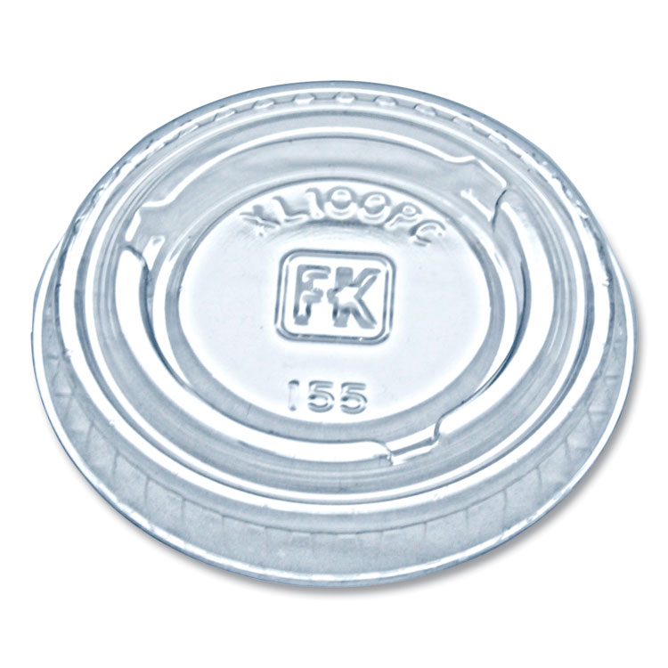 Fabri-Kal Portion Cup Lids, Fits 0.75 oz to 1 oz Portion Cups, Plastic, Clear, 2,500/Carton (FABXL100PC)