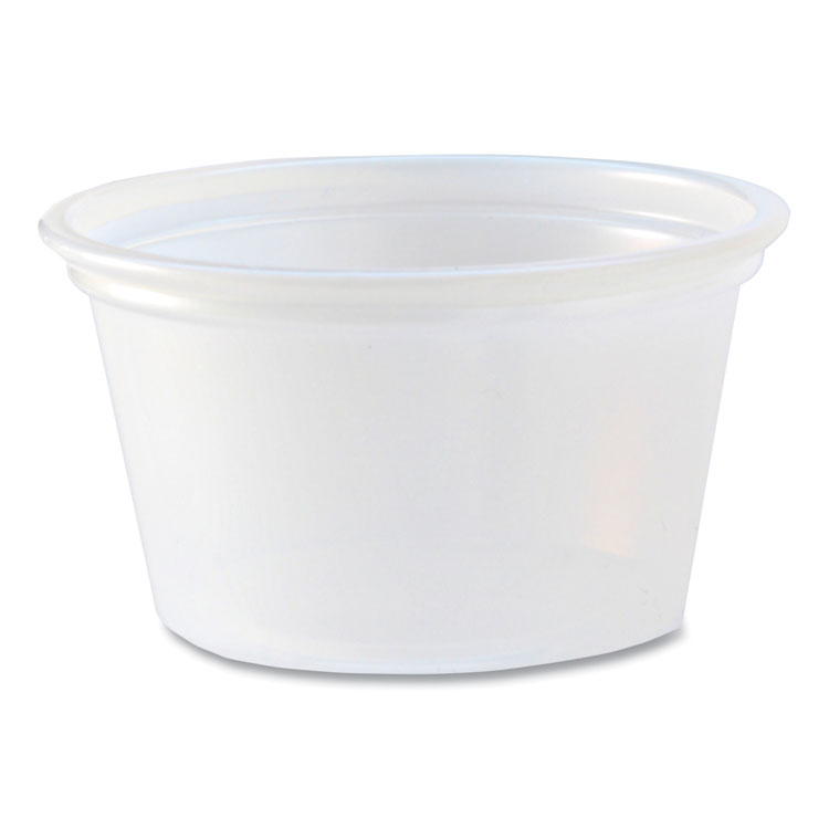Fabri-Kal Portion Cups, 0.75 oz, Plastic, Translucent, 125/Sleeve, 20 Sleeve/Carton (FABPC075)