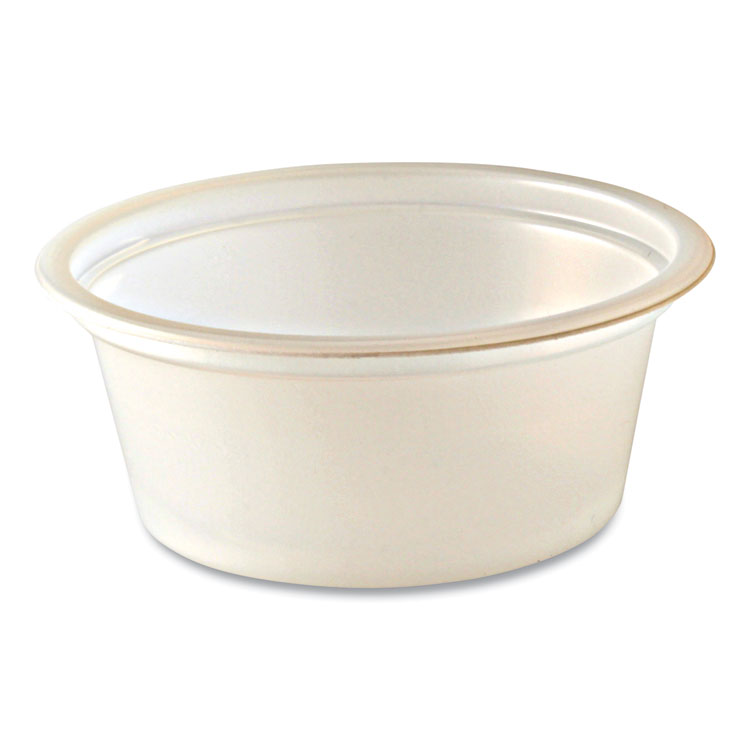 Fabri-Kal Portion Cups, Squat, 1 oz, Plastic, Translucent, 125/Sleeve, 20 Sleeve/Carton (FABPC100S)