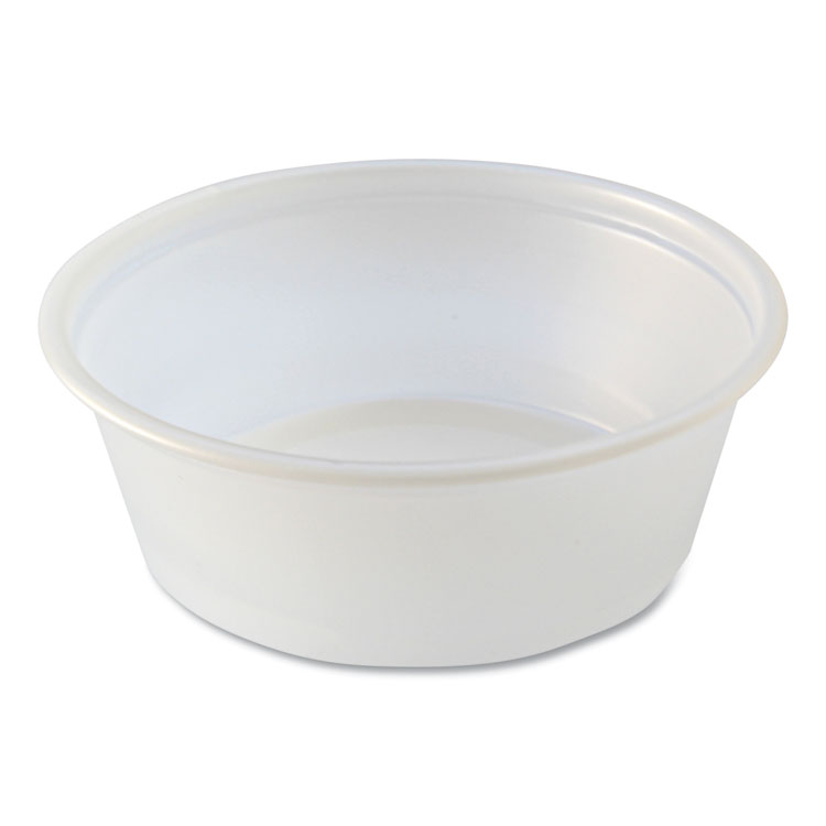 Fabri-Kal Portion Cups, Squat, 1.5 oz, Plastic, Translucent, 125/Sleeve, 20 Sleeve/Carton (FABPC150S)