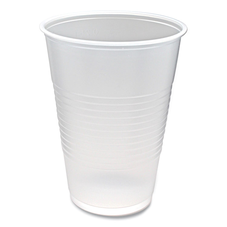 Fabri-Kal RK Ribbed Cold Drink Cups, 10 oz, Plastic, Clear, 100/Sleeve, 25 Sleeves/Carton (FABRK10)