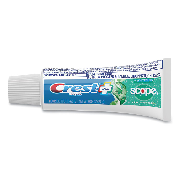 Crest Complete Whitening Toothpaste + Scope, Mint, 0.85 oz Tube, 72/Carton (PGC04365)