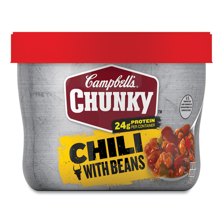 Campbell's Chunky Chili with Beans, 15.25 oz Bowl, 8/Carton (GRR35100009)