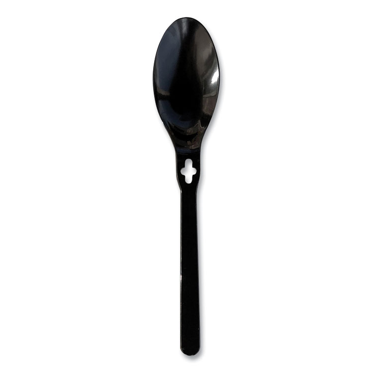 WeGo Spoon WeGo Polystyrene, Spoon, Plastic, Black, 1,000/Carton (WEG54101100)
