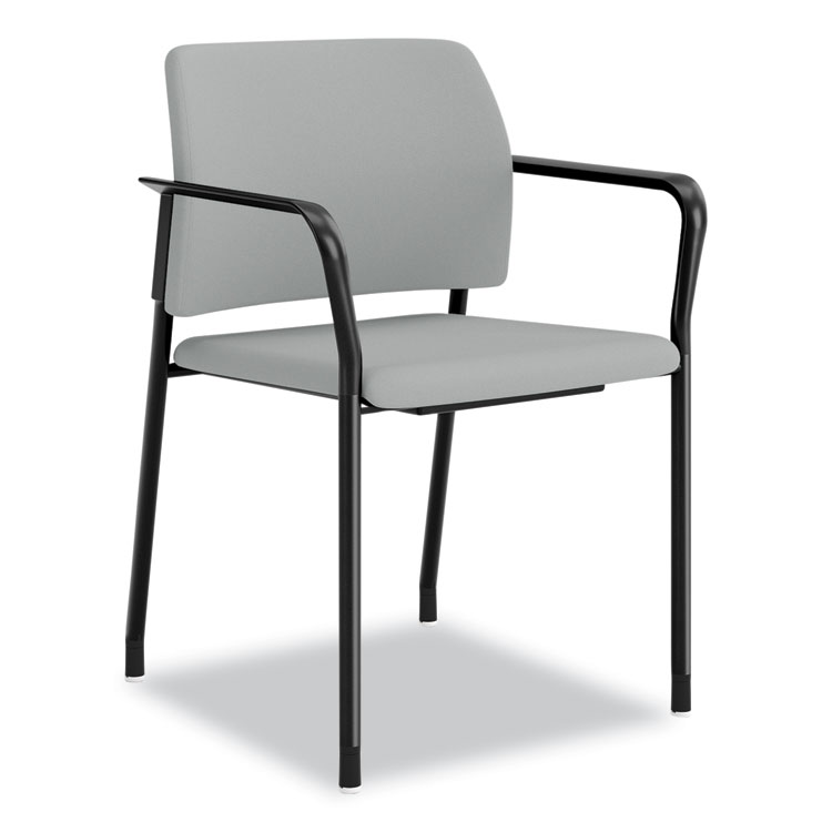 HON Accommodate Series Guest Chair with Arms, Vinyl Upholstery, 23.5" x 22.25" x 32", Flint Seat/Back, Charblack Legs, 2/Carton (HONSGS6FBSX39CB)