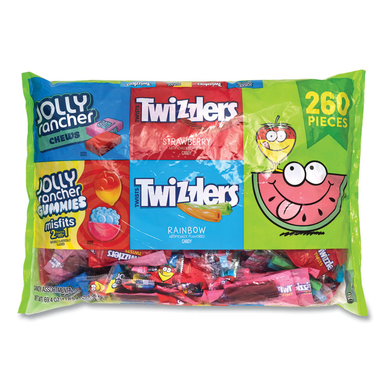 National Brand Twizzlers and Jolly Rancher Sweets Assortment Bulk Variety, Assorted Flavors, 260/Pack (GRR22002061)