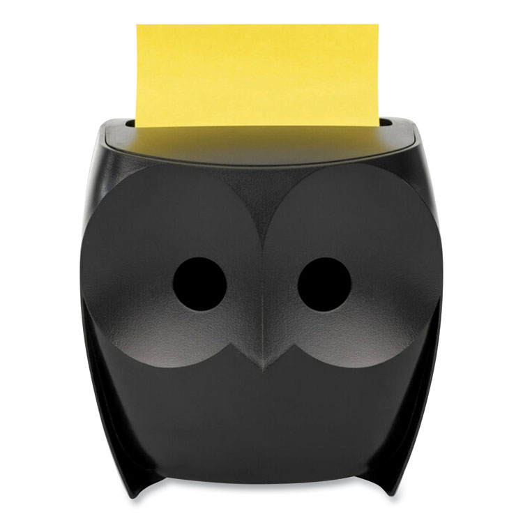 Post-it Pop-up Notes Owl-Shaped Dispenser, For 3 x 3 Pads, Black, Includes 45-Sheet Citron Super Sticky Dispenser Pop-Up Pad (MMMOWL330BK)