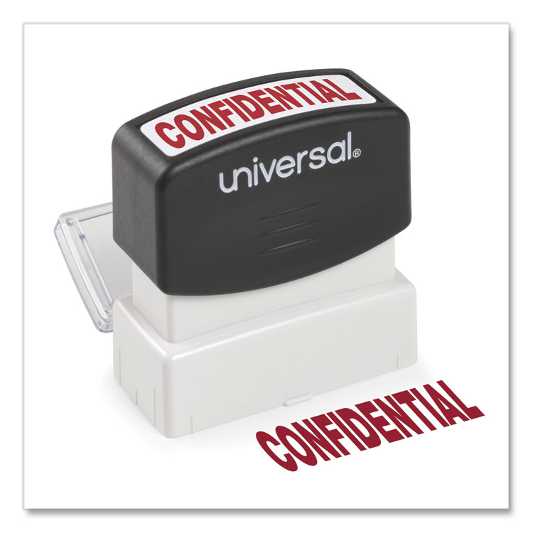 Universal Message Stamp, CONFIDENTIAL, Pre-Inked One-Color, Red (UNV10046)
