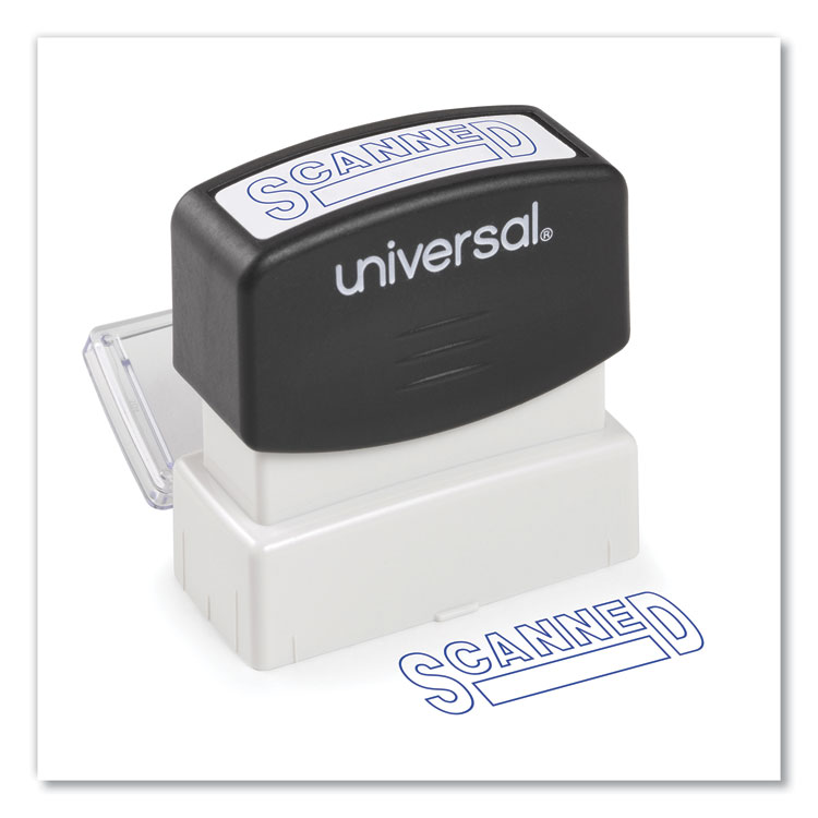 Universal Message Stamp, SCANNED, Pre-Inked One-Color, Blue (UNV10157)