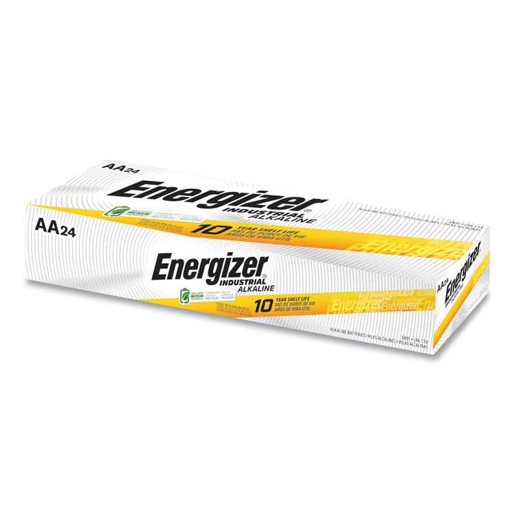 Energizer Industrial Alkaline AA Batteries, 1.5 V, 24/Box (EVEEN91)