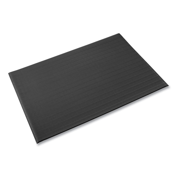 Crown Ribbed Vinyl Anti-Fatigue Mat, Rib Embossed Surface, 36 x 144, Black (CWNFL3612BK)