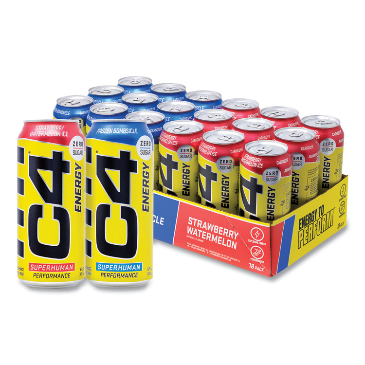 C4 Energy Drink Variety Pack, Assorted Flavors, 16 oz Can, 18/Carton (GRR22002047)