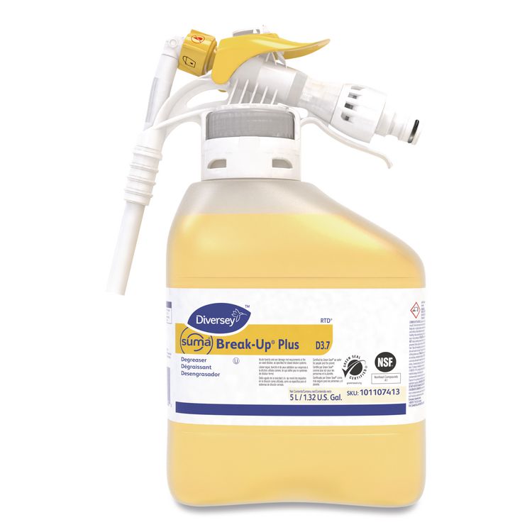 Diversey Suma Break-Up Plus Solvent Free Cleaner Degreaser, Surfactant Scent, 5 L Bottle (DVO101107413)