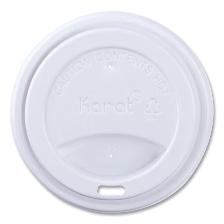 Karat Hot Cup Lids, Sipper Lid, Fits 10 oz to 24 oz Hot Cups, Plastic, White, 1,000/Carton (KRTCKDL516WPP)
