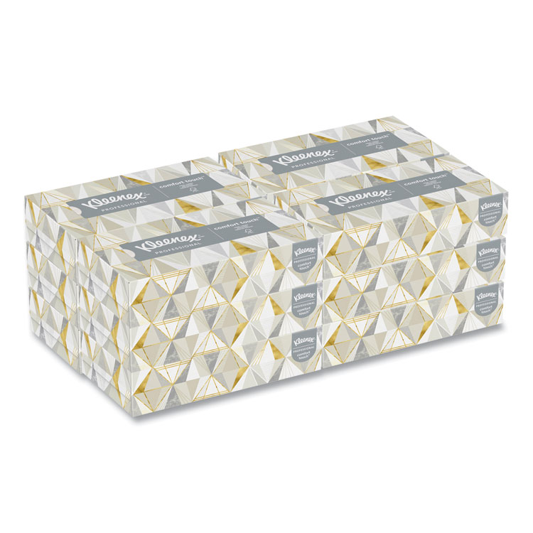 Kleenex White Facial Tissue for Business, 2-Ply, 125 Sheets/Box, 12 Boxes/Carton (KCC03076)