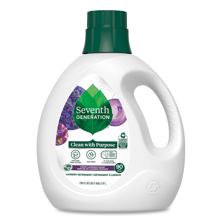 Seventh Generation Natural Liquid Laundry Detergent, Fresh Lavender Scent, 135 oz Bottle (SEV45064EA)