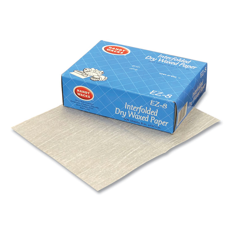 Handy Wacks© Interfolded Dry Waxed Paper Deli Sheets, 10.75 x 8, 12/Carton (HWAEZ8)
