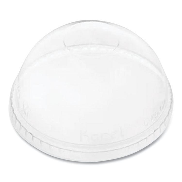 Karat PET Lids, No Hole Dome Lid, Fits 12 oz to 24 oz Cold Cups, Plastic, Clear, 1,000/Carton (KRTCKDL626NH)