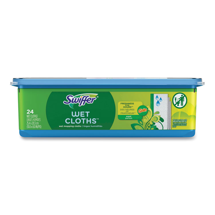 Swiffer Wet Refill Cloths, 8 x 10, Gain Original Scent, White, 24/Box, 6 Boxes/Carton (PGC83052)