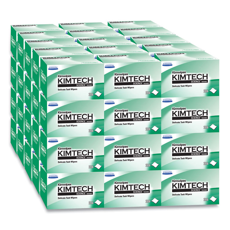 Kimtech Kimwipes Delicate Task Wipers, 1-Ply, 4.4 x 8.4, Unscented, White, 286/Box, 60 Boxes/Carton (KCC34155CT)