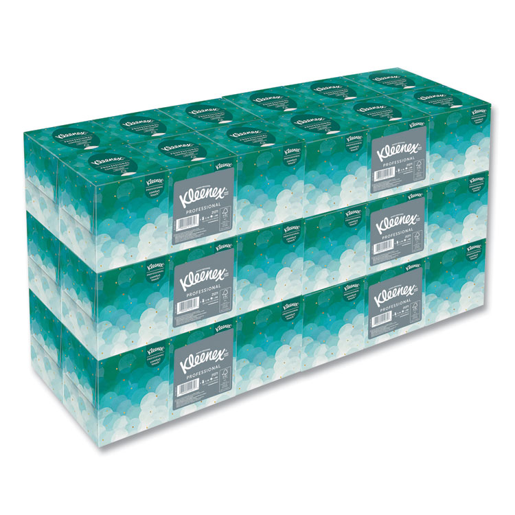 Kleenex Boutique White Facial Tissue for Business, Pop-Up Box, 2-Ply, 95 Sheets/Box, 6 Boxes/Pack, 6 Packs/Carton (KCC21271CT)