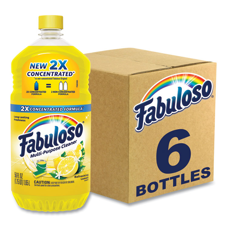 Fabuloso Multi-Use Cleaner, Refreshing Lemon Scent, 56 oz Bottle, 6/Carton (CPCMX06157CT)