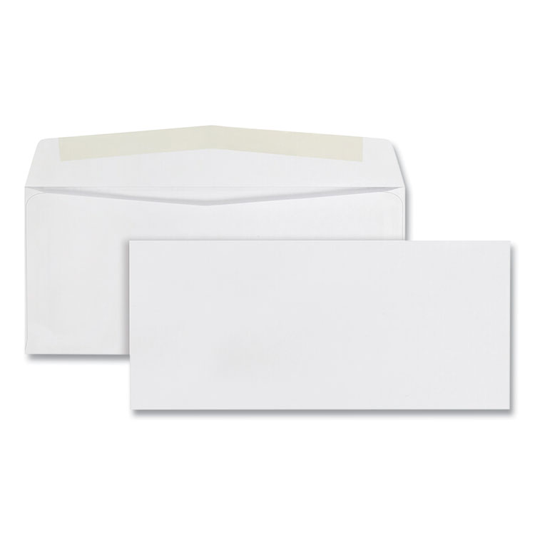 Quality Park Business Envelope, #10, Commercial Flap, Side Seam, Gummed Closure, 24 lb Bond Weight Paper, 4.13 x 9.5, White, 500/Box (QUA90020)
