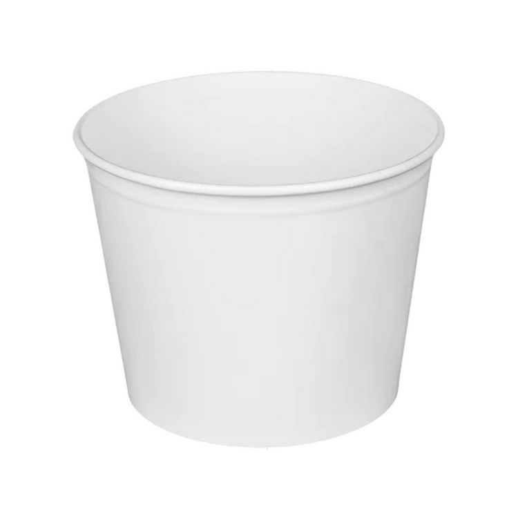 Karat Food Bucket, 85 oz, 7.36" Diameter x 6" h, White, Paper, 180/Carton (KRTCFB85W)