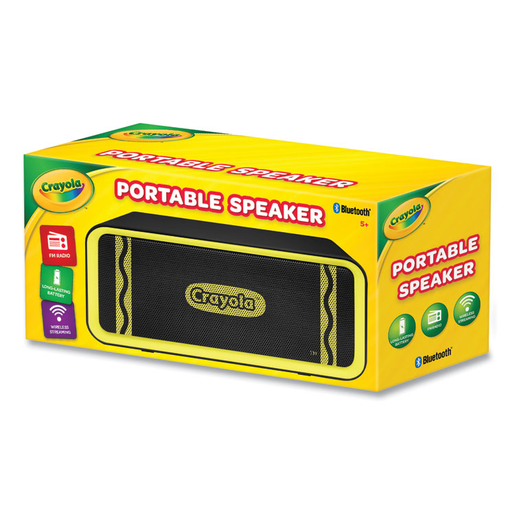 Crayola Portable Speaker, Bluetooth, Black/Yellow (MIGCBT300K)