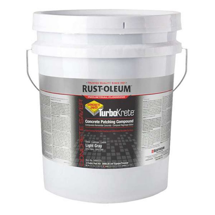Rust-Oleum Concrete Saver TurboKrete Concrete Patching Compound Kit, Large, 3.49 gal Kit-Storage Bucket, Light Gray (RST5494323)