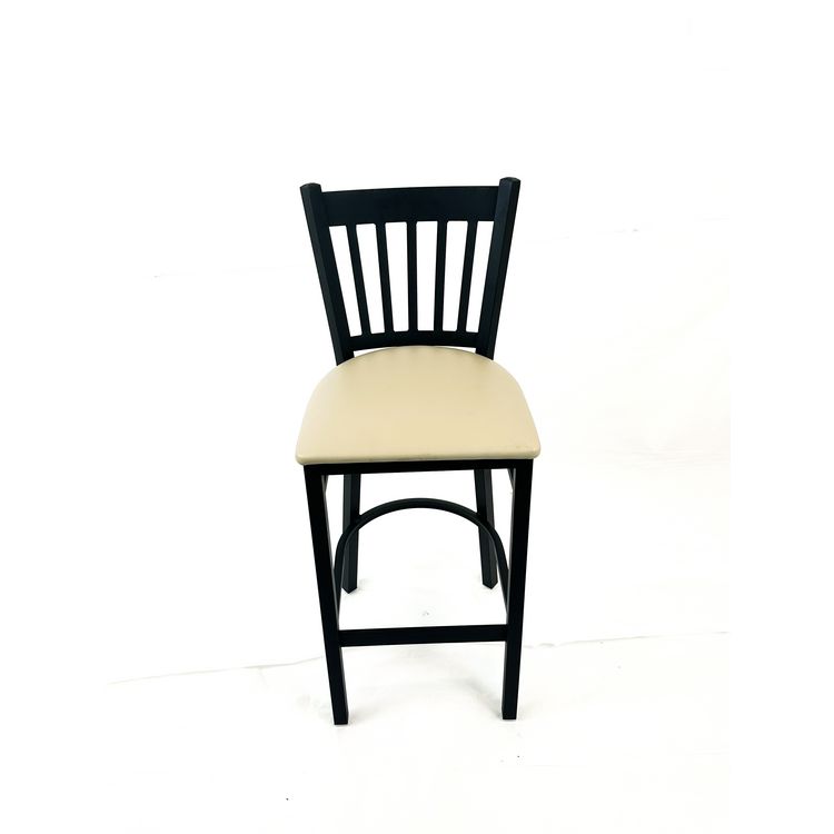 JMC FURNITURE Cobra Series Barstool, Supports Up to 300 lb, 28.5" Seat Height, Taupe Seat, Black Back, Black Base (JMCCBBVSTAU)