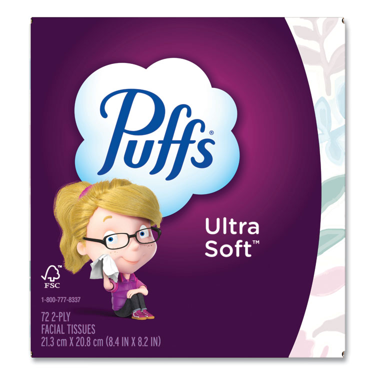 Puffs Ultra Soft Facial Tissue, 2-Ply, White, 72 Sheets/Box, 24 Boxes/Carton (PGC97788)